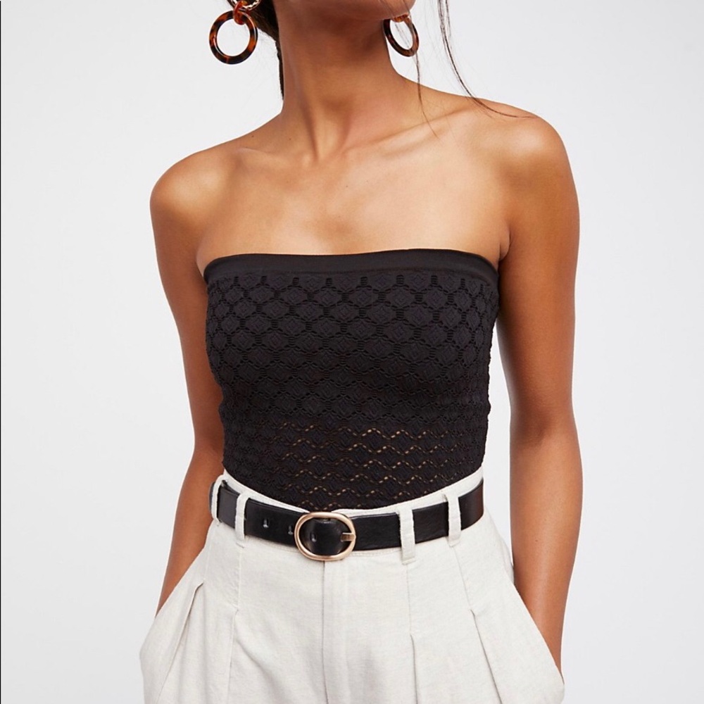 Free People Black Honey Comb Tube Top (XS/S)